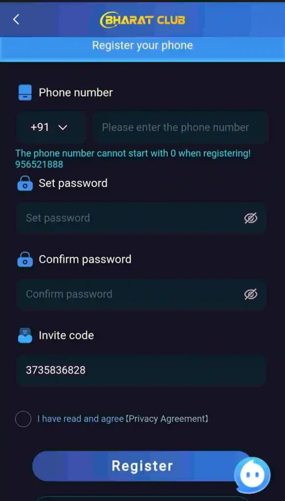 भारत क्लब लॉटरी ऐप पर रजिस्टर कैसे करें